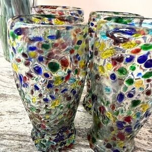Mexican confetti glass - 4 Pilsner glasses